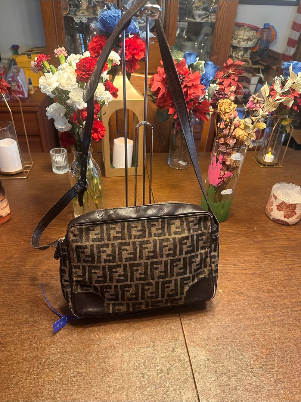 Vintage Fendi Roma Zucca FF Monogram Camera Shoulder Crossbody Bag